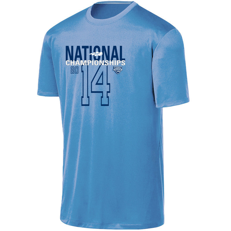 USTA LEAGUES 2014 National Championships Men's Carolina Blue Short Sleeve Performance Tee