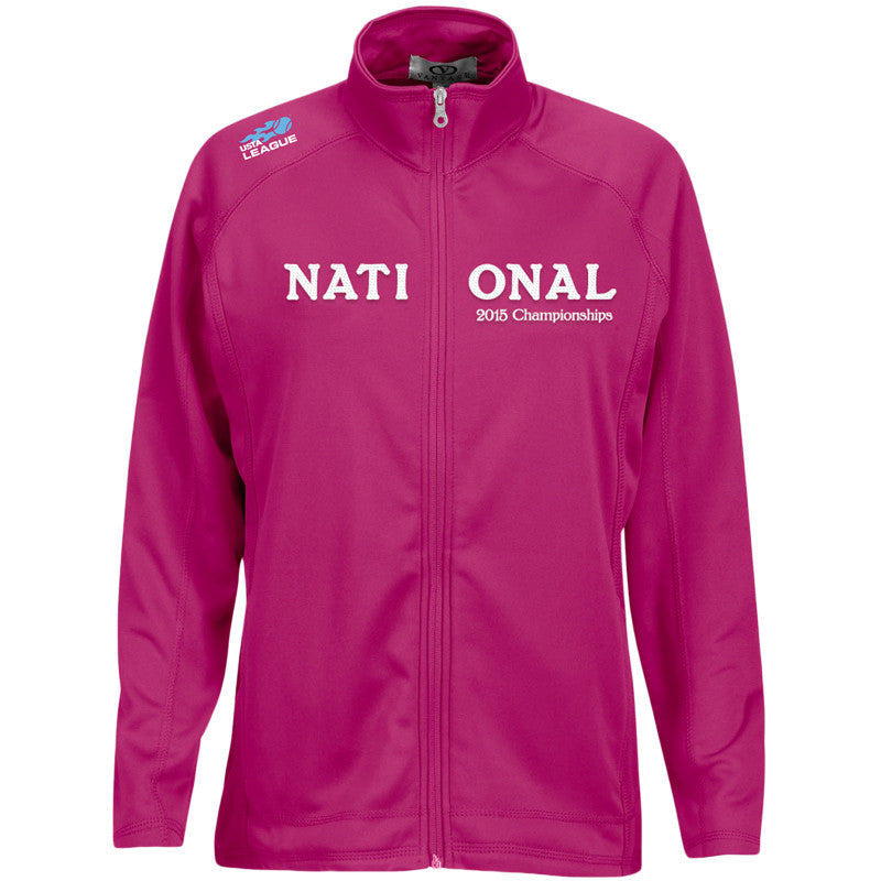 USTA LEAGUES 2015 National Championships Vantage Women's Berry Brushed Back Micro-Fleece Full-Zip Jacket